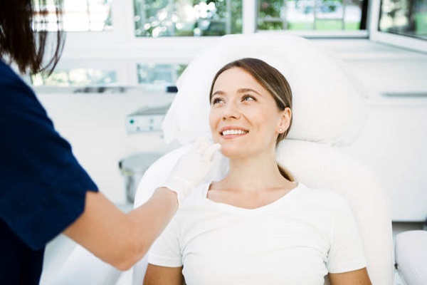 female patient to do a chemical peel procedure