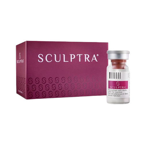 sculptra-injection-collagen-stimulator-vial Sculptra injection collagen stimulator vial with packaging, designed for restoring facial volume and improving skin texture