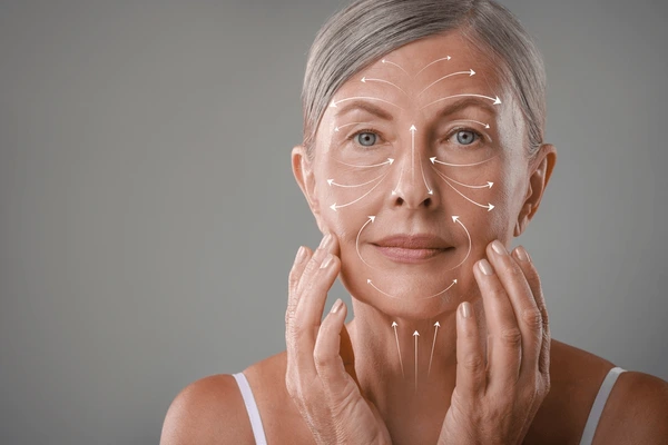 Targeted treatment areas for Morpheus8 on face showing skin tightening and wrinkle reduction benefits.