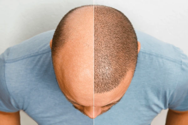 comparison results showcasing the benefits of NeoGraft hair transplant treatment for hair restoration