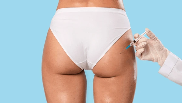 Non-surgical buttocks lifting with Sculptra, showcasing related cosmetic procedures for contouring and volume enhancement