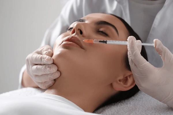 Related lip enhancement procedure similar to Restylane Silk for natural lip volume and smooth texture