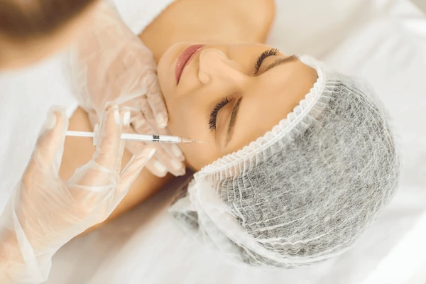 Patient receiving injectable treatment, showcasing a similar procedure to Dysport